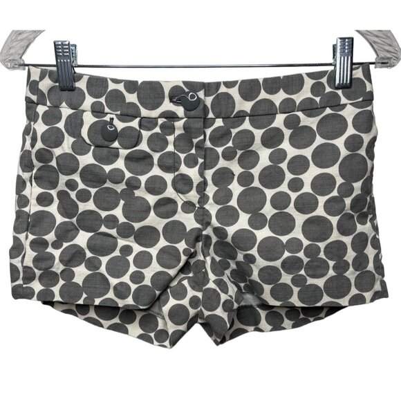 J. Crew Pants - J Crew Shorts Womens Size 0 XS Chinos Polka Dots Casual Summer Gray White Print